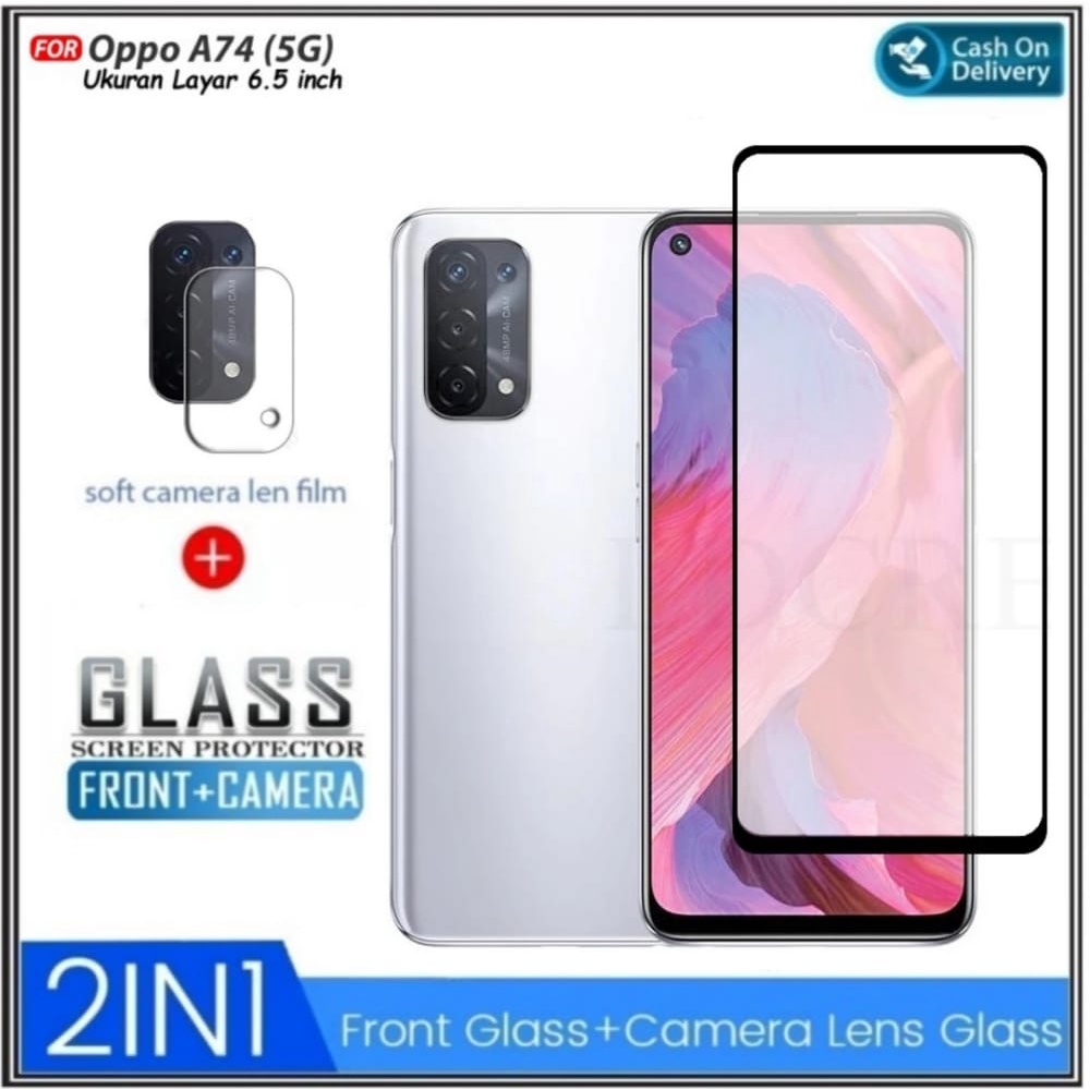 Mondi Store Mondi Store กระจกนิรภัย Oppo A74 5G ฟรีกล้องกันรอยขีดข่วน