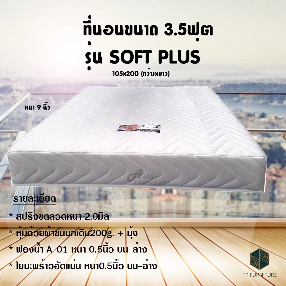 ที่นอนสปริง 3.5 ฟุต รุ่น Soft Plus ใยมะพร้าวและฟองน้ำ thumbnail 6