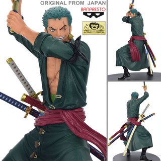 Model Figure งานแท้ Original ฟิกเกอร์ แมวทอง Banpresto One Piece วันพีซ วันพีช Swordsmen Roronoa Zoro โรโรโนอา โซโร