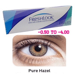 SHOP120 ลด120฿ Freshlook Hazel รายวันแพ็ค5คู่ค่าสายตา-0.50ถึง-400