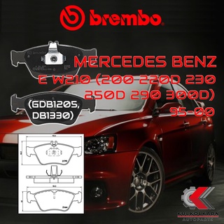 ผ้าเบรคหน้า BREMBO MERCEDES BENZ E W210 (200 220D 230 250D 290 300D)  ปี 95-00 (P50023B/C)