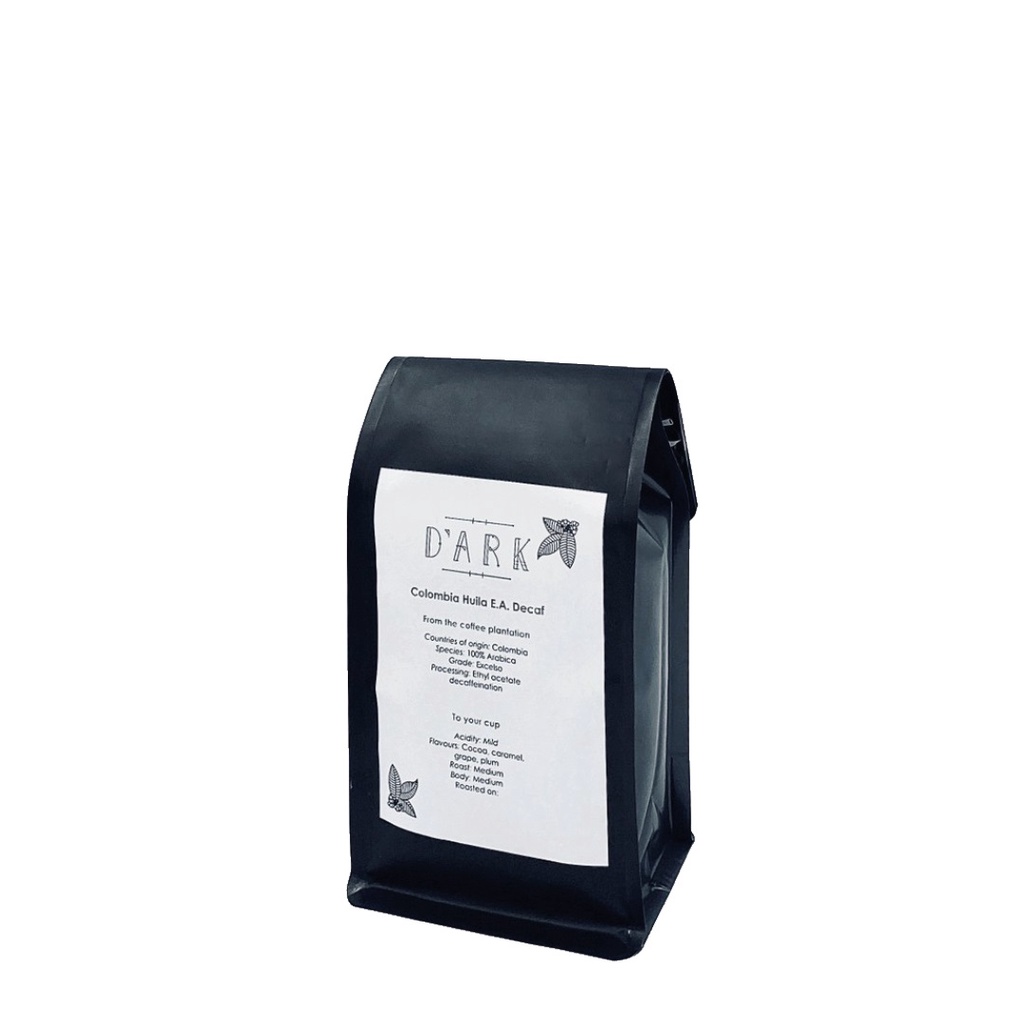 D'ARK Colombia Royal Swiss Water Decaf Roasted Coffee Beans โคลัมเบีย ดีแคฟ เมล็ดกาแฟคั่ว