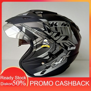 หมวกกันน็อคมอเตอร์ไซค์ Sni BXP ของแท้ 2 ชิ้น (ที่บังแดดคู่) Duke Black Doff