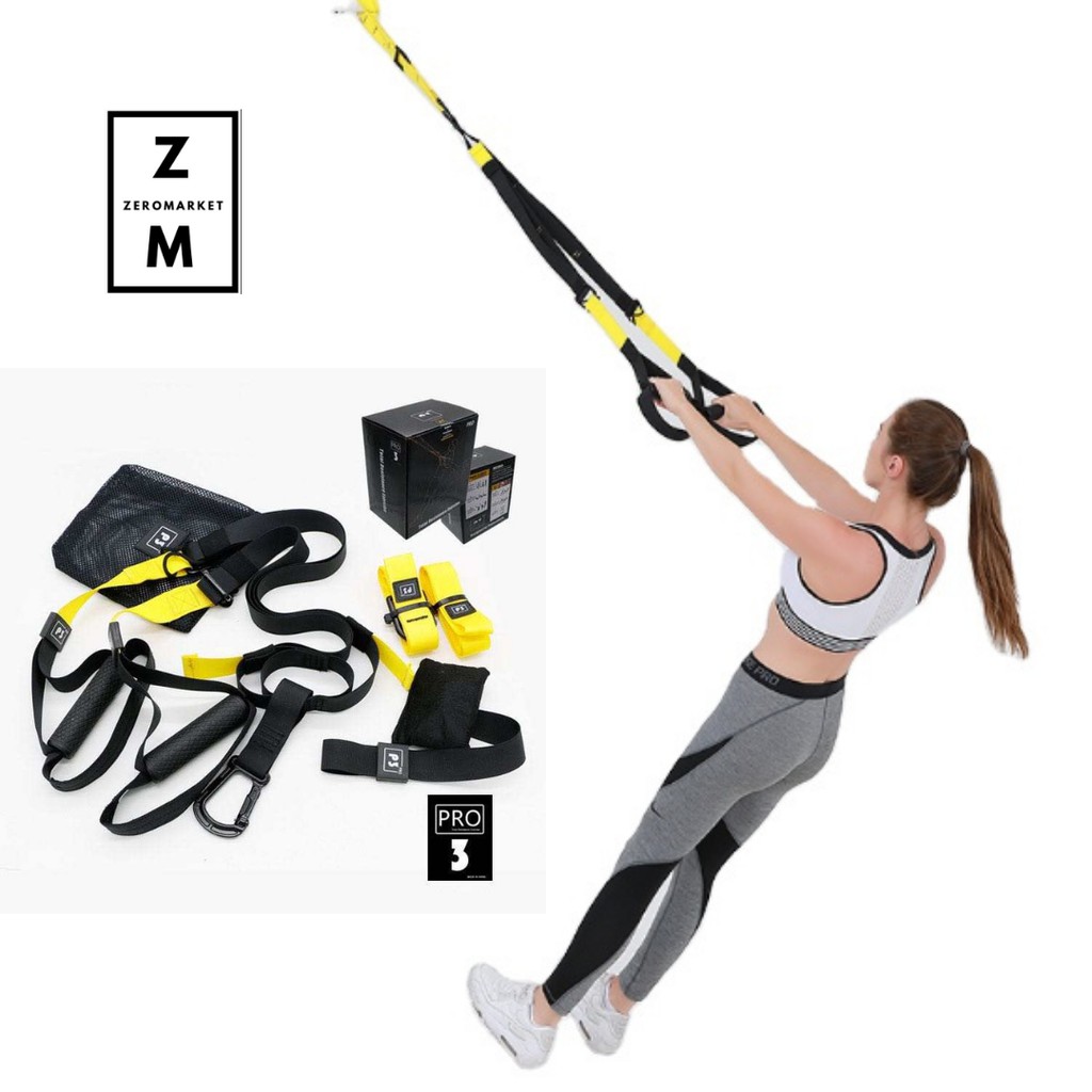 TRX PRO Home Workout Suspension Trainer Straps แขวนเชือกดึงแบบพกพายืดฟิตเนสยิม
