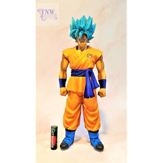 [ มือสอง งานแท้ ญี่ปุ่น ] Son Goku โกคู ร่างซุปเปอร์ไซย่า บลู ยืนกำหมัด ขนาด 10" - 11" ไม่มีฐาน ดราก้อนบอล Dragonball งา