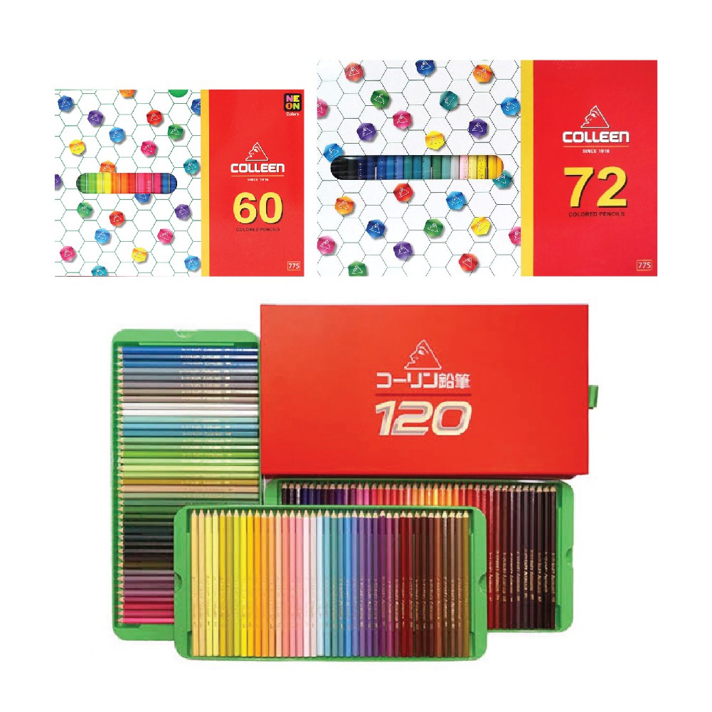 สีไม้ colleen ดินสอสีไม้ คอลลีน 1 หัว รุ่น 775 สีธรรมดา (1 กล่อง) ดินสอสีคลอลีน 60,72,120 สี