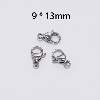 ตะขอก้ามปูสแตนเลส 9-15มม 30ชิ้น แบบกุ้งก้ามกราม สำหรับ DIY เครื่องประดับ