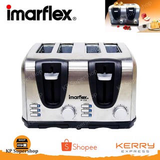 IMARFLEX(อิมาร์เฟล็กซ์) เครื่องปิ้งขนมปัง 4 แผ่น ความร้อน 6 ระดับ 1200 วัตต์ รุ่น IF-374