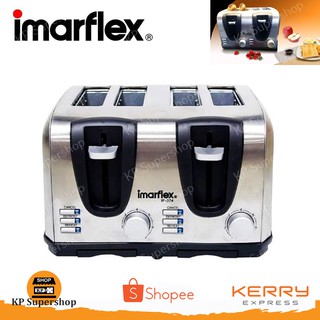 IMARFLEX(อิมาร์เฟล็กซ์) เครื่องปิ้งขนมปัง 4 แผ่น ความร้อน 6 ระดับ 1200 วัตต์ รุ่น IF-374