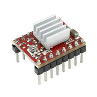 A4988 Stepping Motor Driver มอเตอร์ ไดรเวอร์ สีแดง A4988 Stepper Motor Driver Module (for 3D Printer) + Heatsink