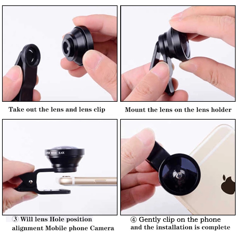 เลนส์กล้องมือถือ เลนส์มุมกว้าง 0.45X เลนส์มาโคร 15X เลนส์เสริมกล้องสำหรับมือถือ หน้าชัดหลังเบลอ - รูปที่ 3