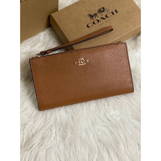 COACH 73156 Pebbled Leather Long Wallet