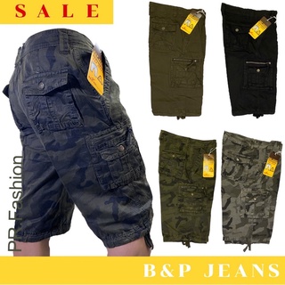 🔥กางเกงขาสั้นผู้ชาย B&P JEANS ผ้าฮ่องกง 4 ส่วน คาร์โก้ สีไม่ตก กางเกงผู้ชาย ทรงสวย ตัดเย็บดี ใส่สบาย men shorts 🔥