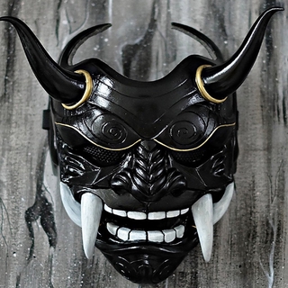 Japan Prajna หน้ากากปีศาจสําหรับงานปาร์ตี้ฮาโลวีนJapan Prajna Mask Halloween Evil Devil Demon Latex Japanese Buddhism Hannya Ghost Scary Horror Masquerade Helmet Cosplay Props