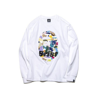 SLUM LTD - BAPE x F.C.R.B. Ape Head L/S Tee White