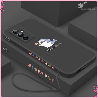 เคสโทรศัพท์ซิลิโคน TPU นิ่ม เรียบง่าย ลายฉลามเล็ก ขอบตรง สำหรับ Vivo Y75 Y76 5G Y76S Y79 V7 PLUS Y81 Y83 y91 y91C