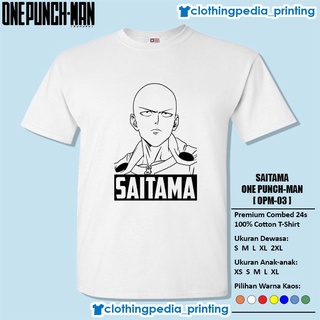 เสื้อยืดผ้าฝ้ายพรีเมี่ยม เสื้อยืด พิมพ์ลายอนิเมะ One Punch Man Opm-03 Saitama Wanpanman สําหรับผู้ชายเสื้อยืดอินเทรนด์