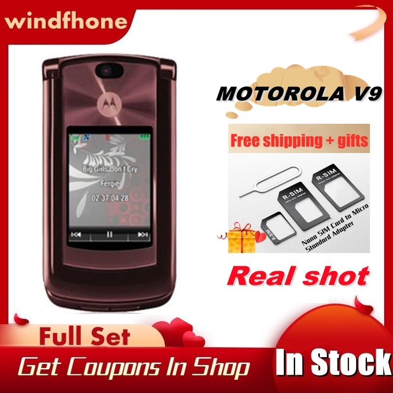 COD Motorola RAZR2 V9 โทรศัพท์มือถือ 2.2 "3G 2.0MP GSM WCDMA Flip Cellular Phone จัดส่งฟรี