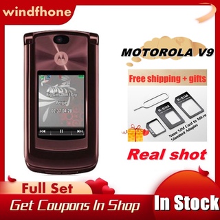 Cod โทรศัพท์มือถือ Motorola RAZR2 V9 ปลดล็อกแล้ว 2.2 นิ้ว 3G 2.0MP GSM WCDMA ส่งฟรี