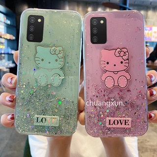 เคสโทรศัพท Samsung Galaxy A03s A52s M32 A22 A32 A52 4G 5G Phone Case เคส Cartoons Glitter Starry Sky Rhinestones Hello Kitty Protective Back Cover