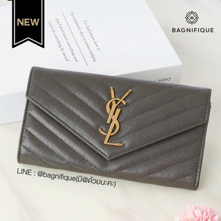 YSL Sarah Wallet Chevron Pebble GHW