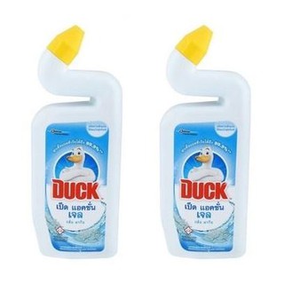 ﻿Duck น้ำยาล้างห้องน้ำ น้ำยาขจัดคราบโถสุขภัณฑ์ เป็ด แอคชั่น เจล กลิ่น มารีน 500 มล. x 2 ขวด