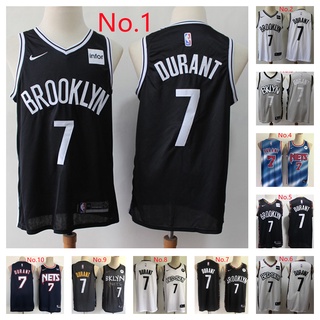 เสื้อกีฬาบาสเก็ตบอล ลายทีม NBA Brooklyn Nets Jerseys Kevin Durant Number 7 10 สไตล์