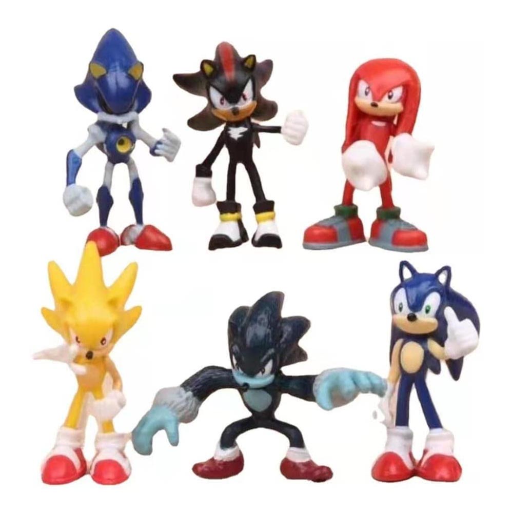 Sonic the Hedgehog Action Figure 6Pcs Sonic Flying Mouse Hand Office ...