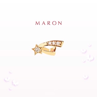 MARON - Feo Stars Ear Cuff ชุบสี Beige Gold ต่างหูหนีบ พลอยเพทายสีขาว เงินแท้925