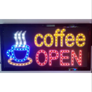 ป้ายไฟ LED  Coffee OPEN