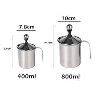 Double layer stainless steel foaming ถ้วยตีฟองนมสแตนเลส