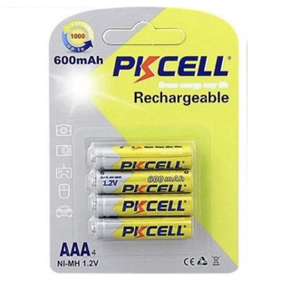 ถ่านชาร์จPKCELL AAA 1.2V 600mAh แพค4ก้อน ของแท้