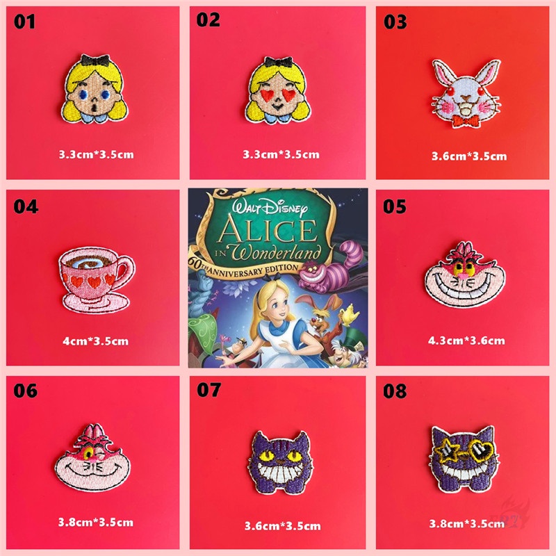 ☸ แผ่นแพทช์รีด ลายการ์ตูน Alice In Wonderland ☸ แผ่นแพทช์ รูปแมวเชสเชียร์ DIY สําหรับเย็บตกแต่งเสื้อผ้า 1 ชิ้น