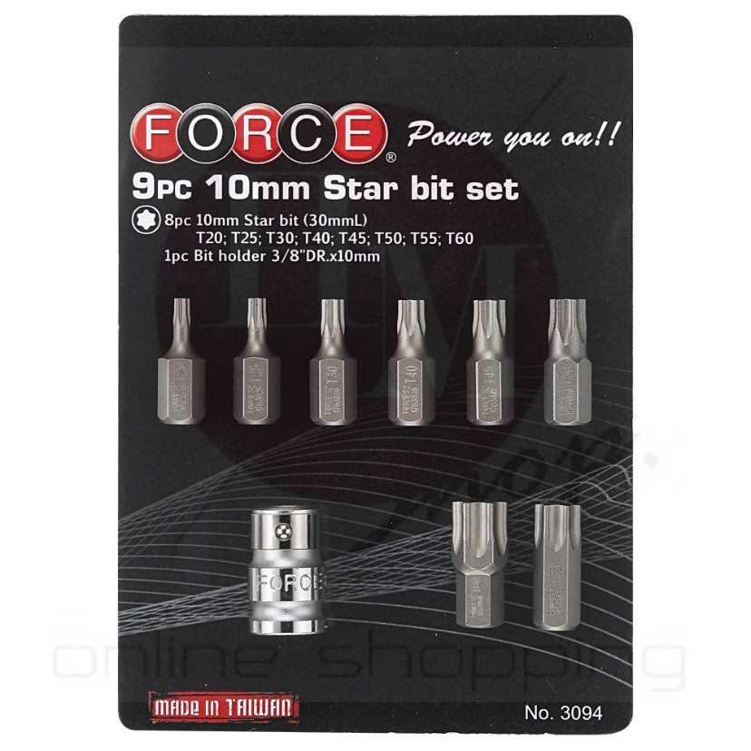 FORCE 3094 ลูกบล็อก ลูกบล็อค ลูกบล๊อก ชุดลูกบ๊อกซ์หัวจีบ 9PCS