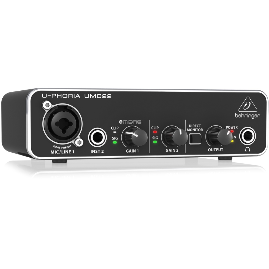 BEHRINGER U-PHORIA UMC22 *ของแท้รับประกัน 1ปี* 2×2 USB Audio Interface, ปรีไมค์ MIDAS, รองรับ Mac / 