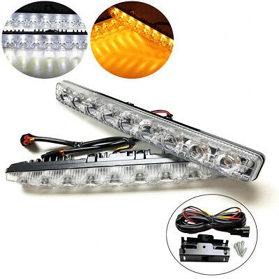 9SMD LED DAYLIGHT พร้อมไฟส่องป้ายวิ่ง 12V สีขาว/เหลือง