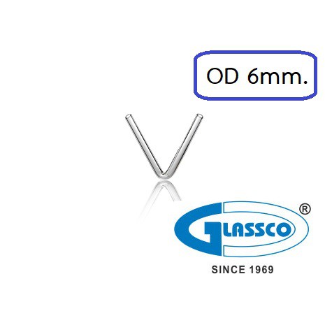 หลอดแก้วตัวV OD 6mm (Import UK)
