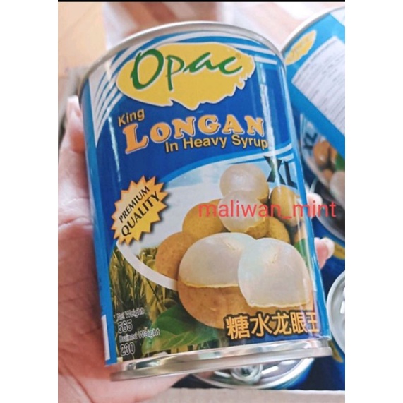 #ลำไยโอแพ็ก #Opac ในเครือพีเจี้ยน  น้ำหนักสุทธิ 565กรัม King-longan-in-heavy-Syrup