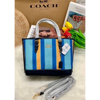 COACH MOLLIE TOTE 25 IN SIGNATURE JACQUARD WITH STRIPES ((C4086))