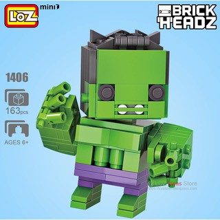 ตัวต่อ Loz Mini Brick Headz ชุด Super Hero Hulk จำนวนตัวต่อ 163 ชิ้น