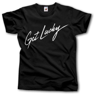 【Hot】เสื้อยืดลําลอง ผ้าฝ้าย 100% แขนสั้น พิมพ์ลาย Get Lucky Electro Music สีดํา พลัสไซซ์ XS-3XL สําหรับผู้ชาย ผู้หญิง ขอ