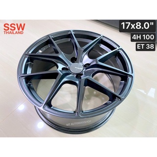 แม็ก 17x8 SSW ขอบ 17 สีดำ⚫️ก้านวาย เก๋ง 4รู 100 ทุกรุ่น HONDA TOYOTA NISSAN MAZDA ผลิตไทย แข็งเหนียว ออฟเสมอรถ มีปลายทาง