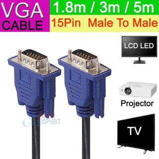 สาย VGA (RGB) 15Pin VGA Cables Male To Male M/M Extension Cables ( 1.5m/3m/5m ) For Projector Monitor ect.