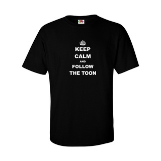 เสื้อยืดผ้าฝ้ายพิมพ์ลายขายดี เสื้อยืด พิมพ์ลาย Keep Calm And Follow The Toon Football สําหรับผู้ชาย