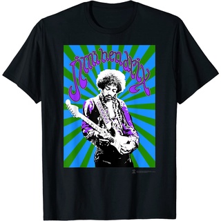 เสื้อยืดผ้าฝ้ายพิมพ์ลายคลาสสิก เสื้อยืดท็อป Jimi Hendrix แบบเกลียว สีดํา แฟชั่นสําหรับผู้ชาย และผู้หญิง