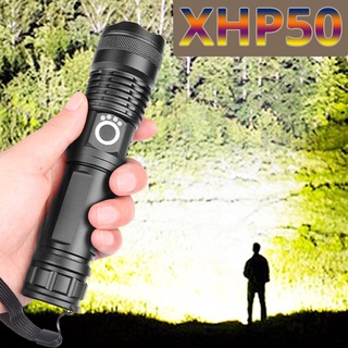 Xhp50 ไฟฉาย Led ซูม Usb มีประสิทธิภาพ สําหรับตั้งแคมป์ ล่าสัตว์