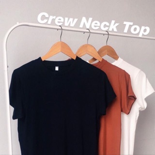 Crew Neck Top สีขาว/กรม/ส้ม