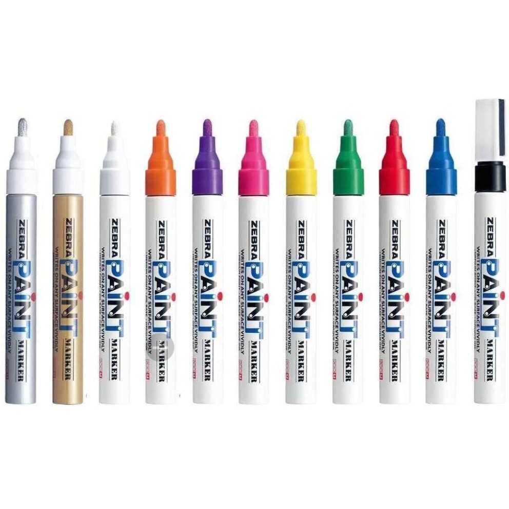 ZEBRA Paint Marker ปากกาเพ้นท์ MOP-200 (ขายเป็นกล่อง 10 ด้าม) คละสีได้