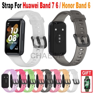 สายนาฬิกาข้อมือซิลิโคน แบบใส อุปกรณ์เสริม สําหรับ Huawei Band 7 6 Honor Band 6