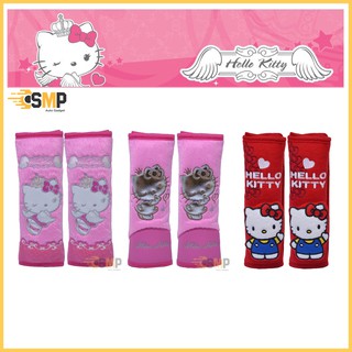 หุ้มเบลท์ Hello Kitty แบบผ้าลายลิขสิทธิ์แท้ 1คู่